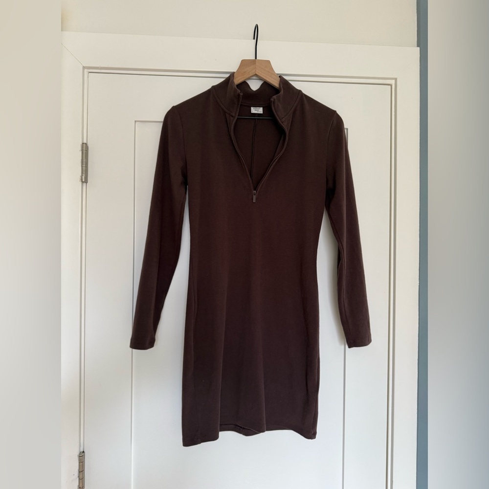 Aritzia Sunday Best Half-Zip Long Sleeve Dress